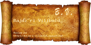 Bajári Vilibald névjegykártya